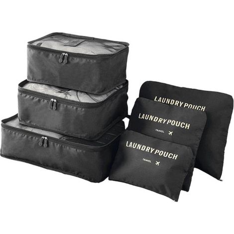 Set di 6 organizer multifunzionali per bagagli - Accessori da viaggio per valigie o borse da viaggio con scomparto per scarpe - Azzurro cielo (1/5)