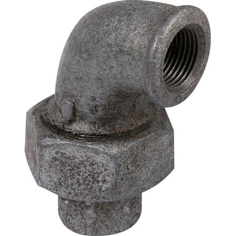 Raccord union fonte galva coudé 90° à visser - F 3/4' - N° 96