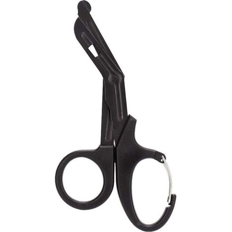 Emergency Scissors, Portable Multi-Tool Stainless Steel Outdoor Thick Tactical Medical Survival Rescue Scissors Bandage Scissors (Black)