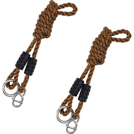 2 Pièces Corde Balancoire Exterieur, 1,8 m Corde Hamac, Peut Supporter 300 kg Sangle Balancoire, Longueur Réglable, pour Hamac de Camping, Balançoire, Chaise Suspendue