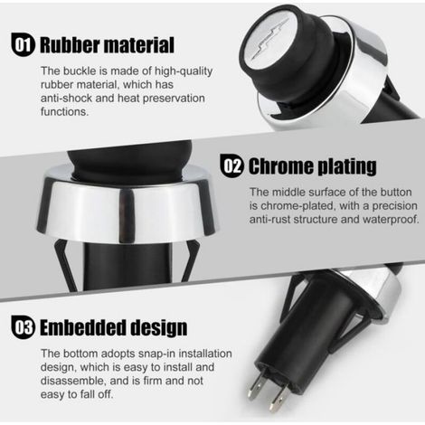 Interrupteur Allumage - Bouton-Poussoir Pour Barbecue - Compatible Weber - Montage Simple - Matériau Caoutchouc Et Polyuréthane - Chromé - Unité (1/4)