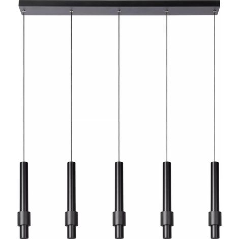 Lampadario tubi Lucide Margary nero LED 22W 5 luci (1/5)