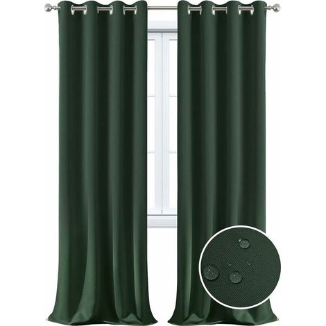 Rideau imperméable extérieur, Isolation Thermique, Coupe-Vent et Protection UV Rideaux occultants Convient pour Les Jardins, Pavillons, balcons,Terrasse (Vert, 1 PCS /52x84inch) (1/5)