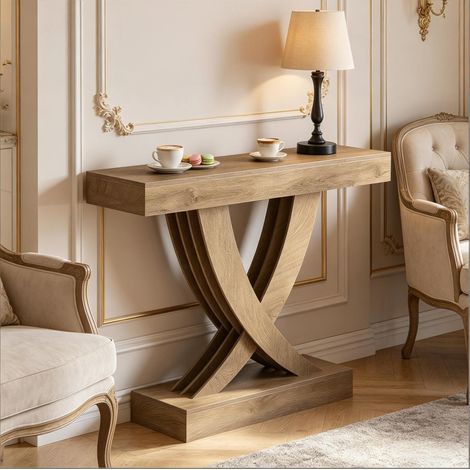 Mesa consola de MDF marrón 110 cm HAVRYA (1/5)