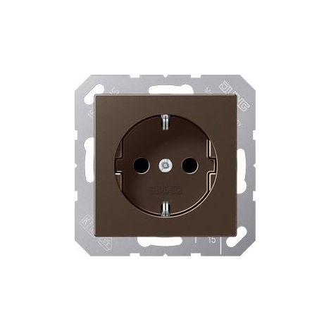 JUNG SCHUKO PRISE 16 A 250 V AVEC PROTECTION DE CONTACT SÉRIE A MOKA, 1 PIÈCE, A 1520 KI MO A1520KIMO