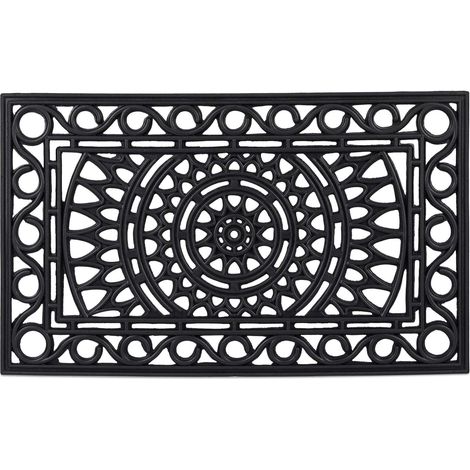 paillasson rectangulaire en caoutchouc aspect fer (1/5)