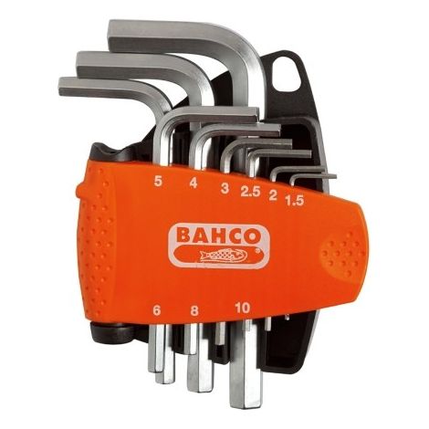 LLAVE ALLEN HEXAG. 1,5-10MM ACODADA NIQ BAHCO 9 PZ