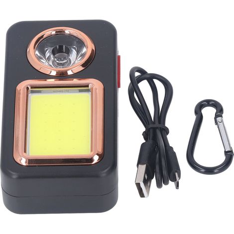 Lampe de travail COB rechargeable USB, multifonction, LED dorée, lampe solaire portable pour le camping en extérieur (1/5)