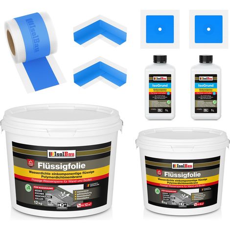 Dichtset Flüssigfolie 16 kg Duschabdichtung Dichtband Bad Innenecke Dichtfolie (1/5)