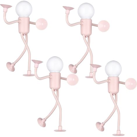 4 pièces veilleuse lumière décorative, lampe de bureau, bricolage rose, lumière de personnage de dessin animé, jouets-170mm 38mm (1/5)
