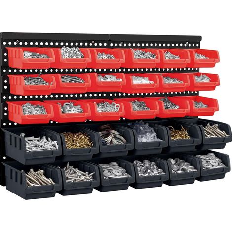 32 Pcs Wall Mount Storage Board Organiser Garage DIY Bin Panel Rack (1/5)