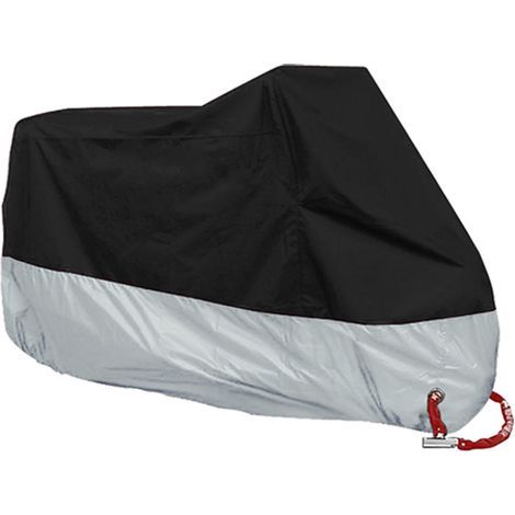 Housse de Moto Extérieure 210D Oxford Imperméable – Bâche Moto Anti-Rayures & Anti-Vent avec Œillets Antivol, Coutures Renforcées et Sac de Rangement – Taille L (1/5)