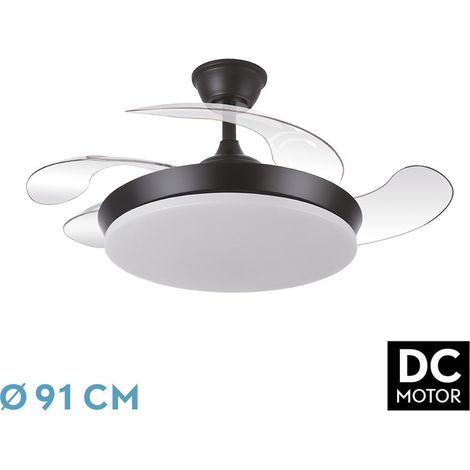 Ventilatore da soffitto DC "Trident Mini" dimmerabile con telecomando (59W 3CCT 6980lm) nero (1/4)
