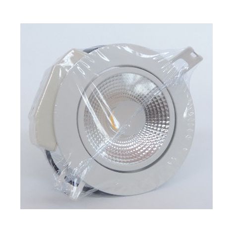 Spot encastré LED 6W blanc orientable Ø 105mm x90mm 3100K 480lm avec driver 230V angle 120° étanche IP54 SWISS LED SLDL6BCB