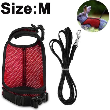 Verstellbares Weiches Kaninchen Geschirr mit Elastischer Leine für Kleines Tier Kitty Haustier Geschirr und Leine für Häschen Katze Little Pet Walking