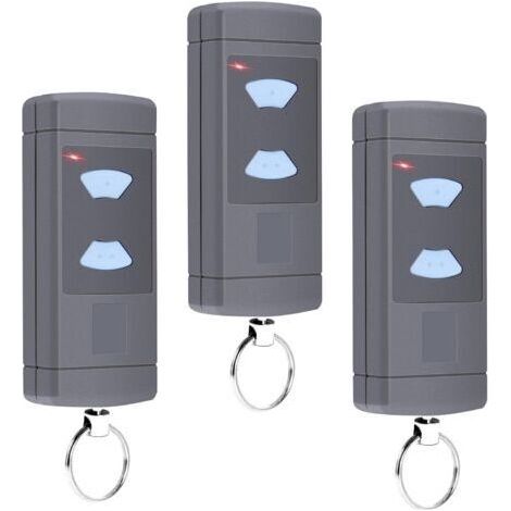 Lot de 3 émetteurs manuels compatibles avec Hörmann 868,3 MHz - Pour porte de garage Hörmann HSE2-868, HSM4-868, HS4-868, 3 canaux (1/5)