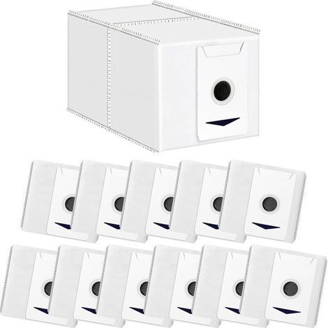 Set di 12 sacchetti per la polvere per Ecovacs Deebot T30 Pro Omni, T30 Omni robot aspirapolvere - Grande capacità da 3 l (1/4)