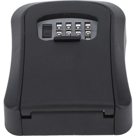Coffre-fort à clés ABS et alliage étanche capacité 5 clés avec cache coulissant pour garage jardin magasin noir semi-alliage (1/5)