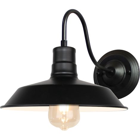 Retro Antique Wall Sconce Iron Metal Wall Light Creative Nostalgic Industrial Wall Lights For Office Black 26Cm (1/5)
