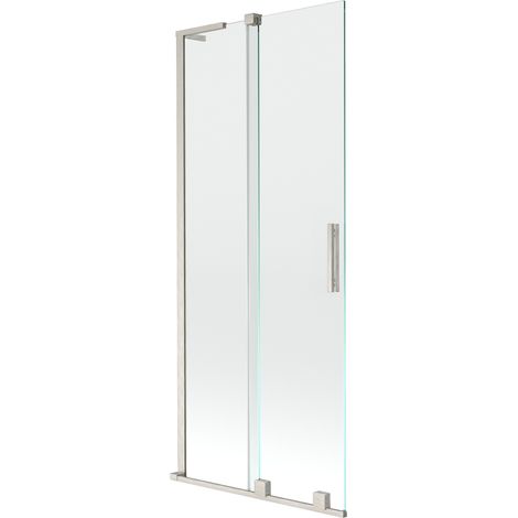 Mexen Velar L paroi de baignoire 2 vantaux coulissante 80 x 150 cm, transparent, nickel brossé - 896-080-003-01-97 (1/2)