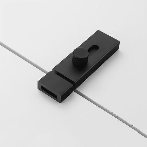Langlebige Türbeschläge, Aluminiumlegierung, Türriegel, Türbolzen, Schiebetürriegel, Scheunentürschloss (3 Zoll, schwarz, 2 Stück) (1/5)