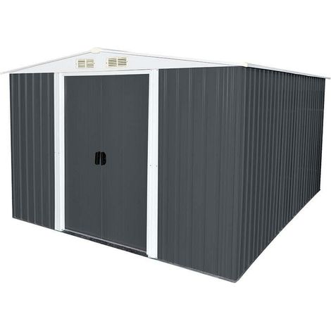 HOME DELUXE - Geräteschuppen BOHIO - Größe: XXL - Maße 257 x 313 x 178 cm, Raumfläche 7,9 m², inkl. Fundament I Gerätehaus Gartenschuppen Gartenschrank  Gerätehaus Metall Gartenhaus Metallschuppen