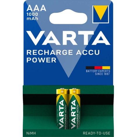 Bateria varta recharge accu power aaa 1000 mah paquete de 2