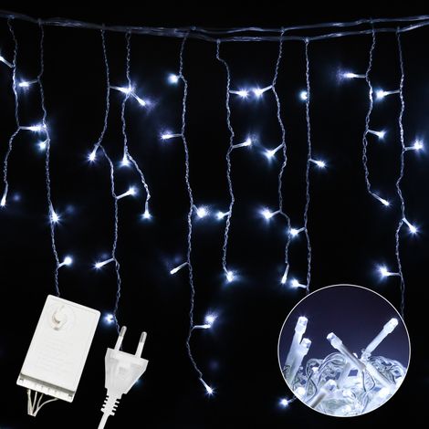 Randaco 15m 400 LED Pluie Verglaçante Guirlande Lumineuse Glaçon Noël Guirlande Lumineuse Lampe Guirlande Lumineuse Fête IP44 Extérieur Intérieur blanc froid (1/5)