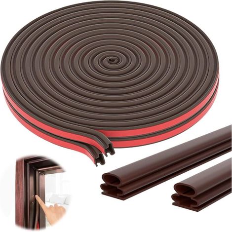 10mm x 12mm1m Joint Fenetre de Porte en Caoutchouc Adhesif, Anticollision Joint Kit Isolation Phonique Porte Garage, Joint de Porte D'entrée Etancheite, pour la Fenêtre D'étanchéité de Porte (1/4)