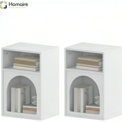 Weißer MDF-Beistelltisch 40 x 30 x 60 cm HOMAIRE (1/5)