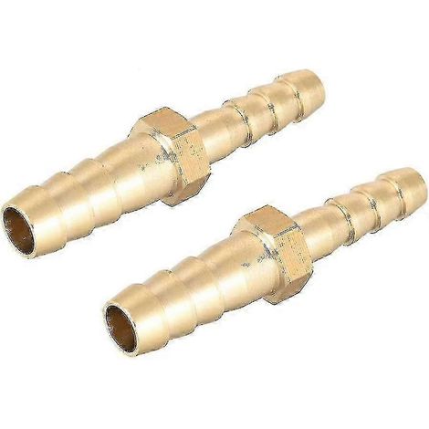 Raccord droit en laiton à embouts cannelés – réducteur – lot de 2 pour le raccordement de tuyaux de diamètres différents (1/5)