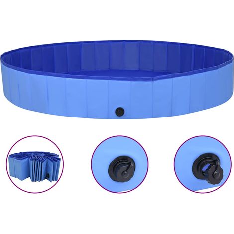 Piscina plegable para perros vidaXL, color azul, 200x30 cm, PVC