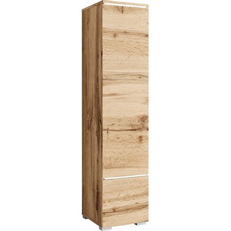 Estantería Mirfivo 108, Roble wotan, Aglomerado laminado, 132x30x33cm, Número de puertas: 0, Número de cajones: 0, LED (1/5)