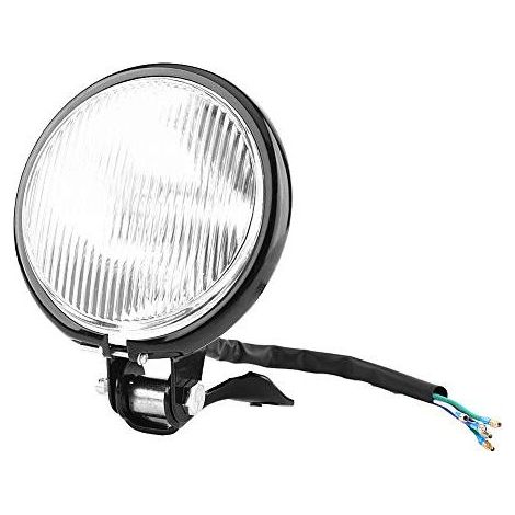 Phare Avant de Moto, 5 Pouces Feux Avant 12V Projecteur de Lumière Ampoule Lampe de Moto Rond Universel(White) (1/4)