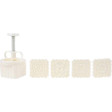 Kunststoff-Mondkuchenform 180 g, quadratischer Blumenausstecher, Ausstechform, Handdruck (1/5)