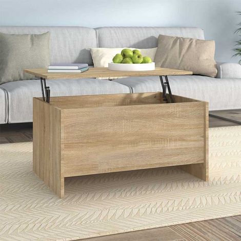 vidaXL Mesa de centro madera ingeniería roble Sonoma 80x55,5x41,5 cm (1/5)