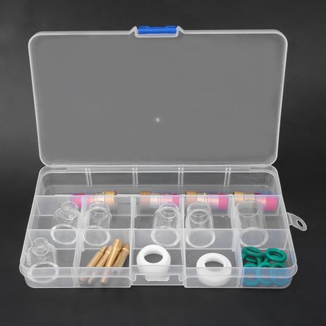 Kit de soudage TIG 30 pièces comprenant une lentille à gaz, une buse en verre et une aiguille en tungstène pour torche TIG WP17/18/26. (1/5)