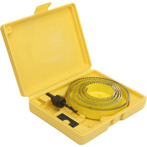 Jeu de 8 scies cloches 64-127mm, acier haute carbone jaune, trépan à bois pour perçage, ouvre-trous professionnel (1/5)