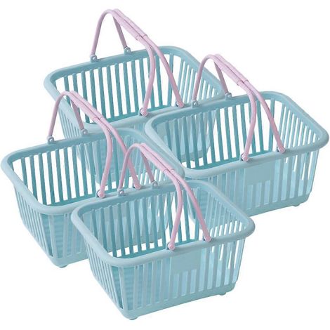Panier de rangement en plastique pour salle de bain et maison - Lot de 4 petits paniers en plastique (1/5)