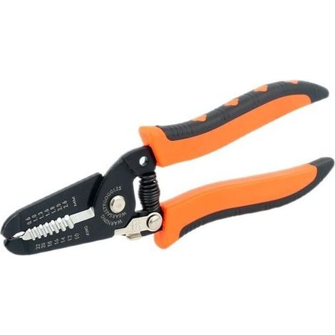 Wire stripper and cutter. Stripping tool for solid and stranded wires, 22-10 AWG, orange. (1/5)