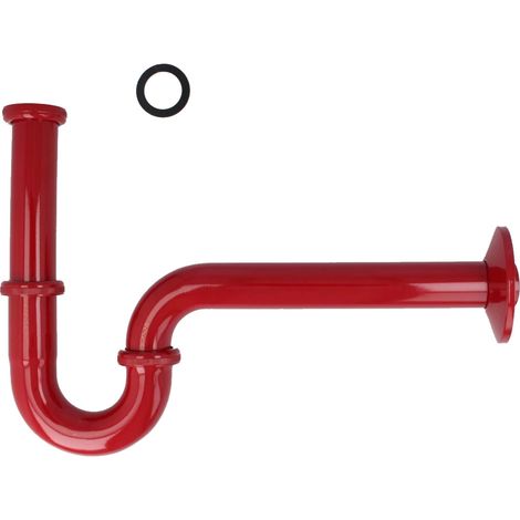 tecuro PROFI Röhrengeruchsverschluss Siphon extra lang rot RAL 3003 (1/5)
