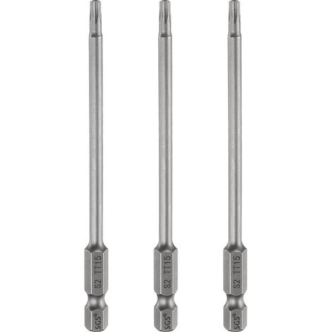 3Pcs Embout Tournevis Torx TT15 1/4" Hex Tige Longueur 4" (100mm) (1/5)