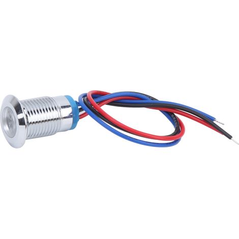 Verkauf von vier Sets, 12 mm wasserdichte zweifarbige LED-Anzeigen/Blinker aus Metall, 3-6 V gemeinsame Kathode rot und blau. (1/5)