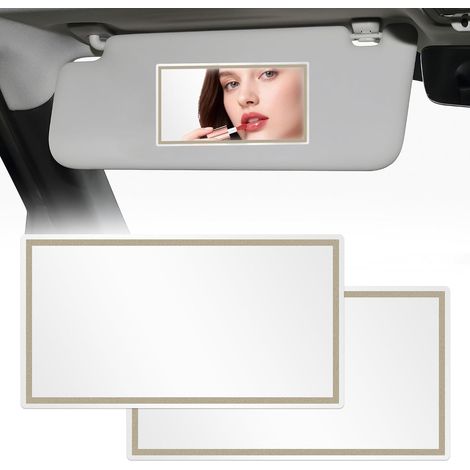 Juego de 2 espejos de tocador para coche, espejo de maquillaje grande para coche (1/5)