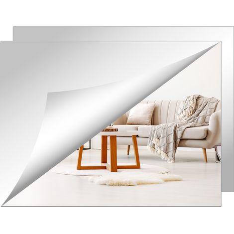 Mirrors Tiles Self-adhesive Mirror Glass MirrorTiles Wall MirrorSquare Wall Mounted Mirror Full Body Sticker Sheets for Bedroom Bathroom Living Room Gym (4, 40  30)