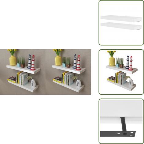 Étagères murales 4 pcs Blanc 60 cm - Etagere Murale - Étagères Murales - Rangement Mural - Decoration Murale - Meuble Mural (1/5)
