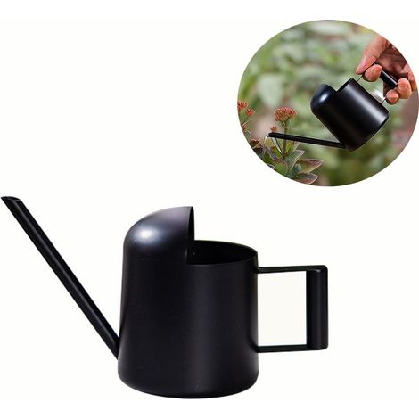 Ecleanfy - Arrosoir en acier inoxydable 300 ml – Long bec pour arrosage précis – Poignée ergonomique – Accessoire décoratif pour plantes d'intérieur (1/5)