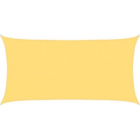 Parasol en PEHD rectangulaire 2 x 4 m beige - Parasol de jardin protection UV terrasse extérieur ombrage (1/5)