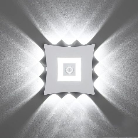 18W LED Applique Murale Extérieur Intérieur Moderne avec Détecteur de Mouvement PIR, Éclairage Mural Étanche IP65, Applique Murale en Aluminium Blanc Froid 6000K pour Jardin, blanc (1/5)