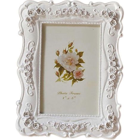 Cadre photo rétro blanc de 15 cm (6 pouces) - Décoration murale - Affiche (1/5)